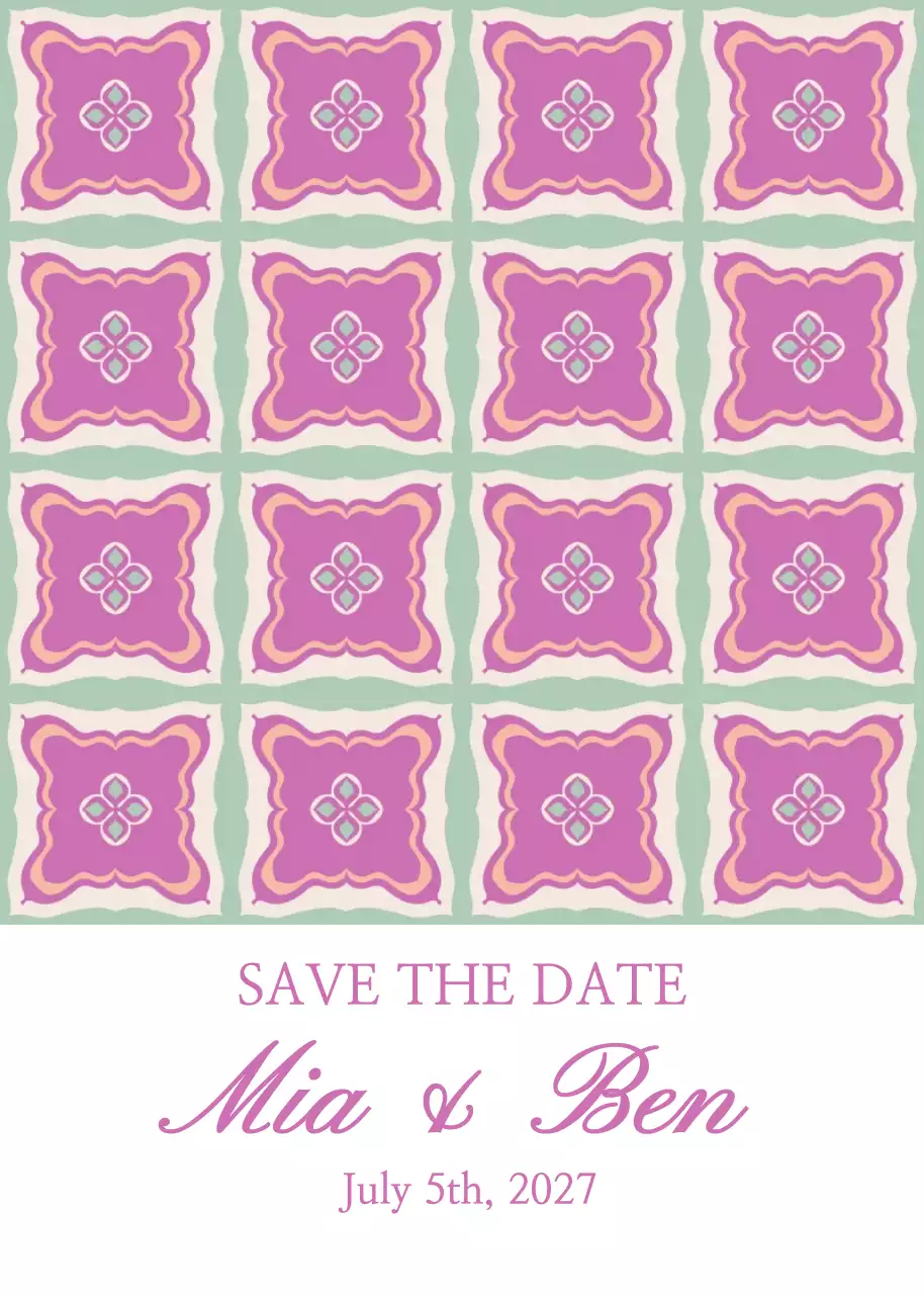 핑크색 레트로 기하학적 패턴