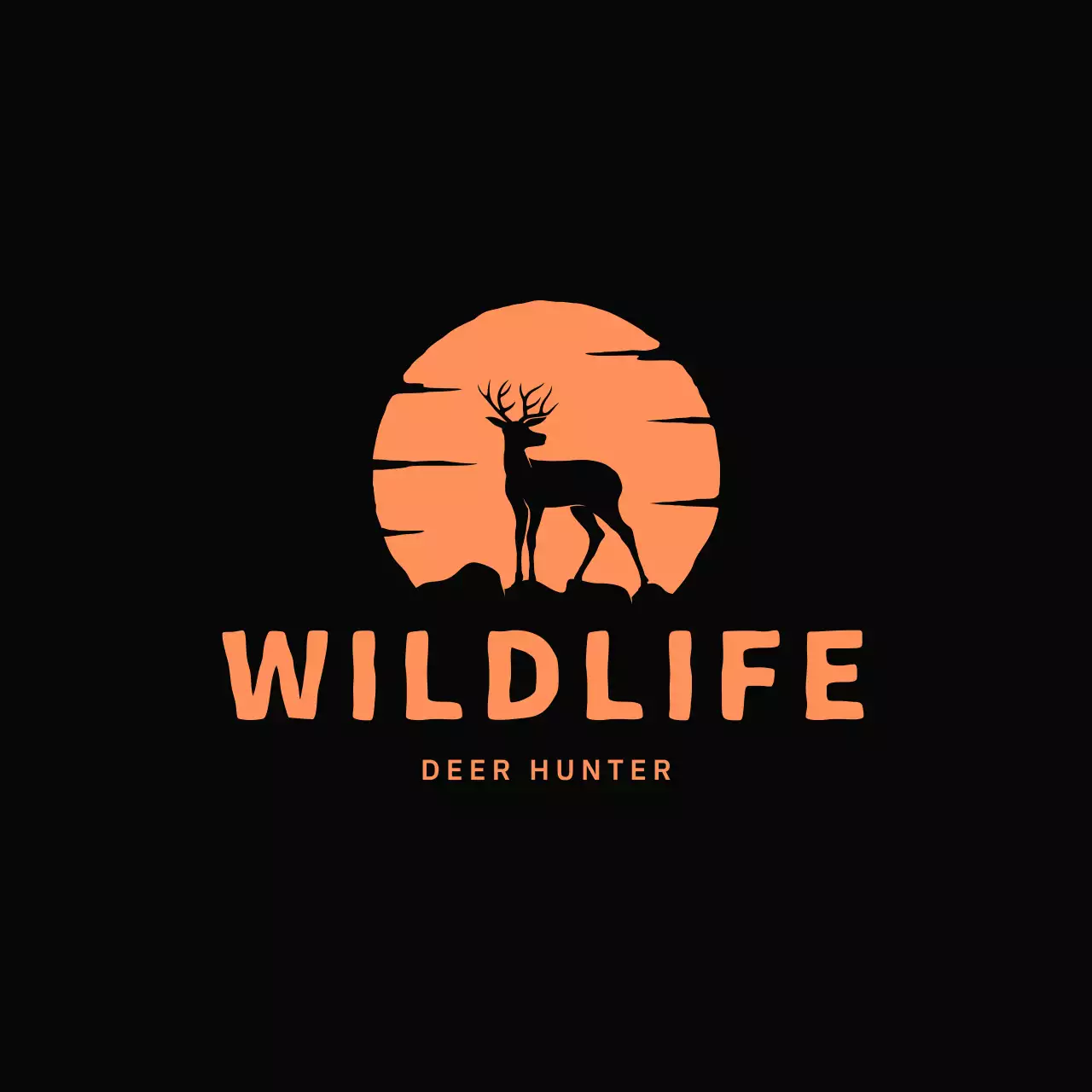 Veado preto vintage para identidade visual da marca
