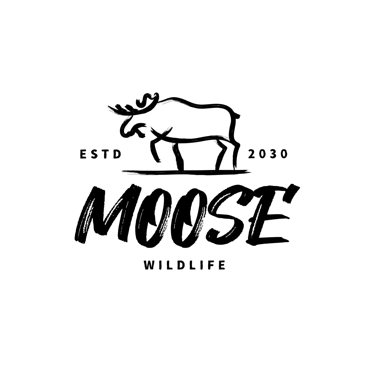 브랜드 아이덴티티를 위한 검은색 소박한 무스