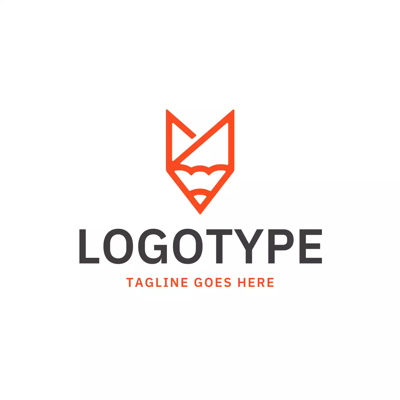 raposa geométrica laranja para identidade de marca