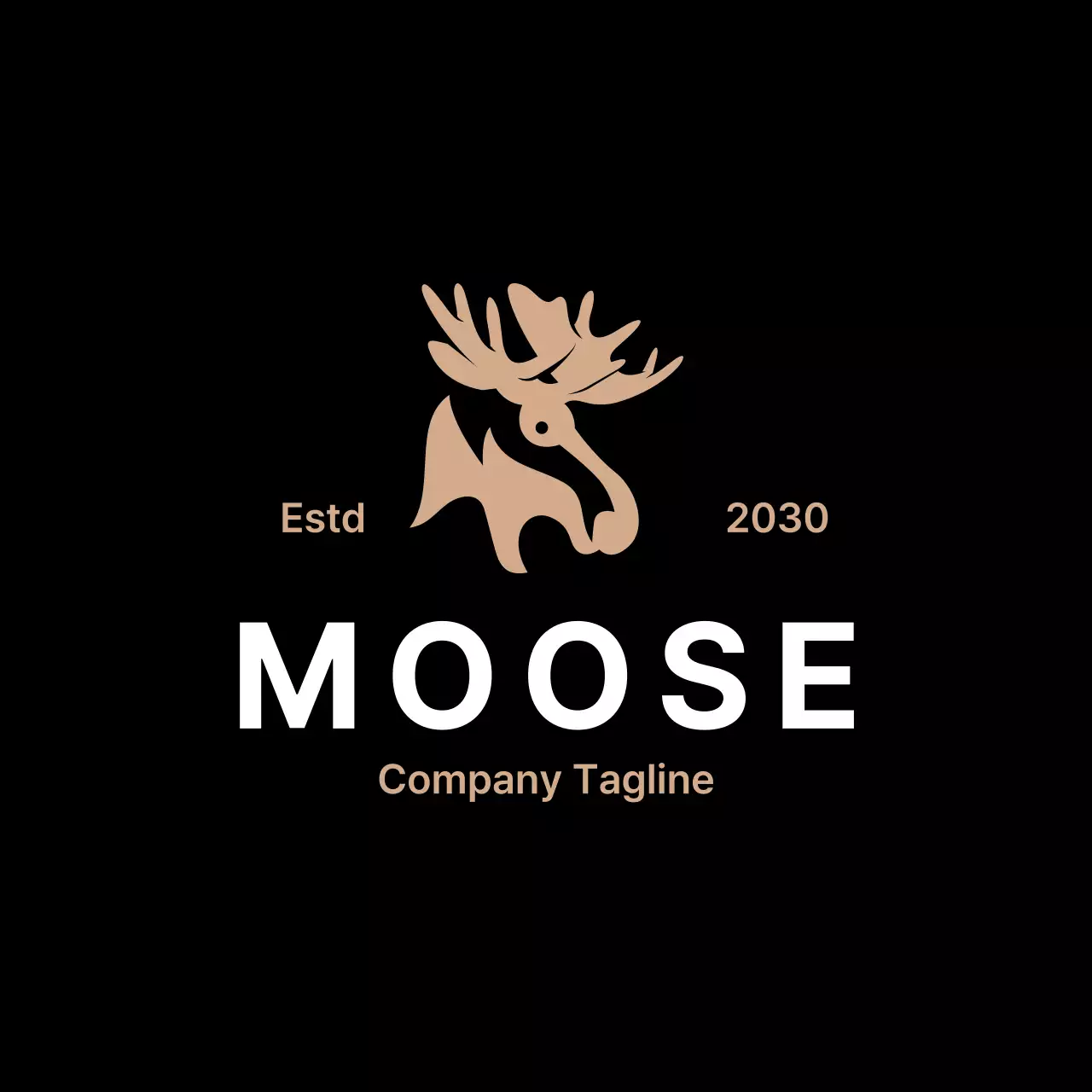 Black Minimal Moose for Brand Identity