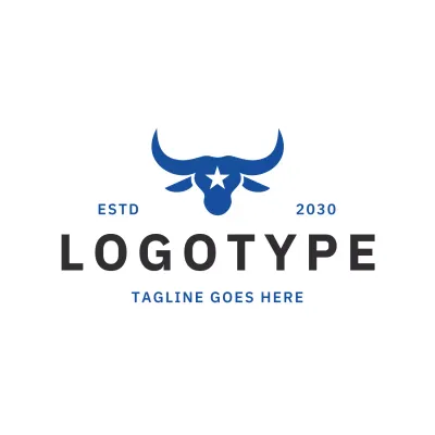 Touro Azul Moderno para Identidade Visual