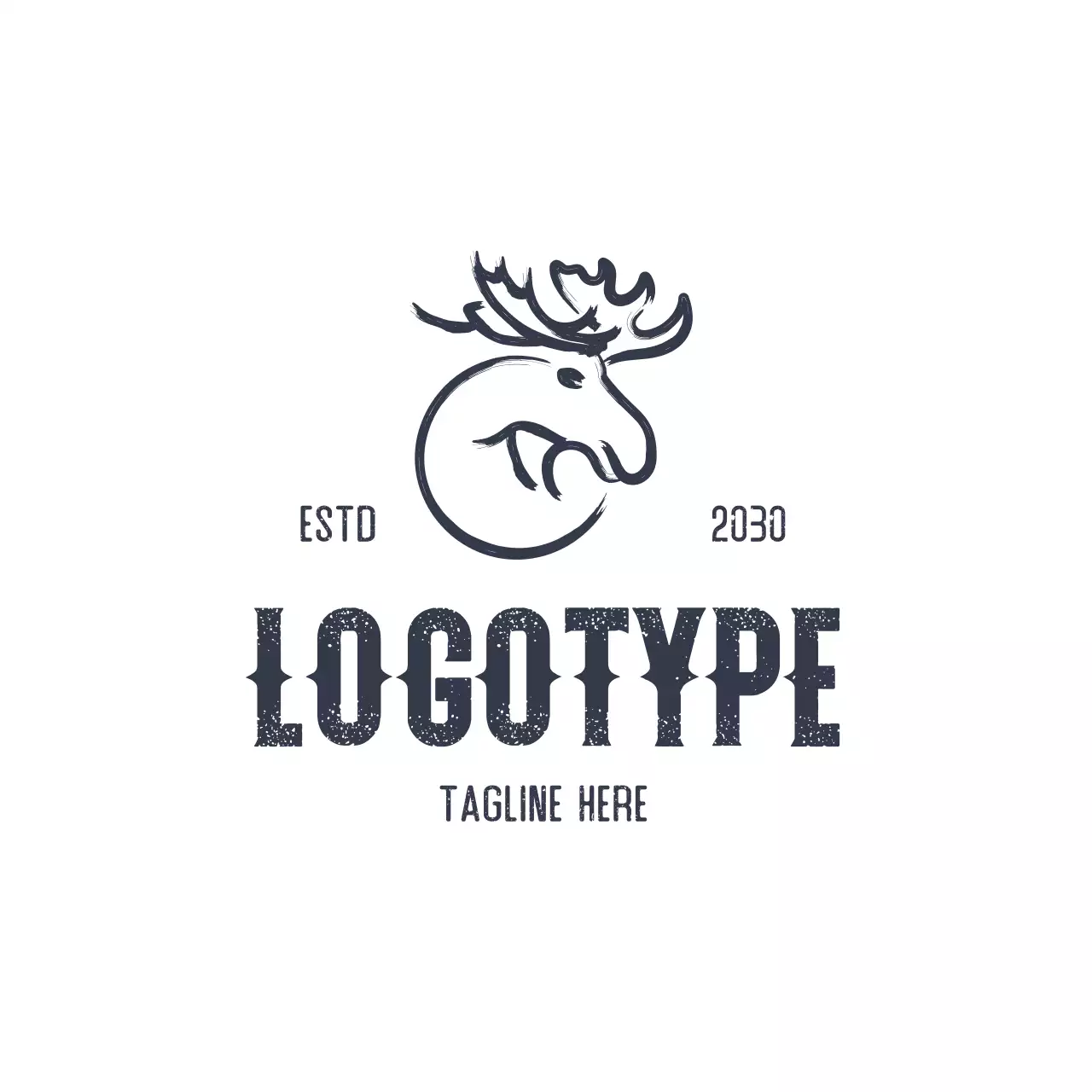Alce rústico preto para identidade visual da marca