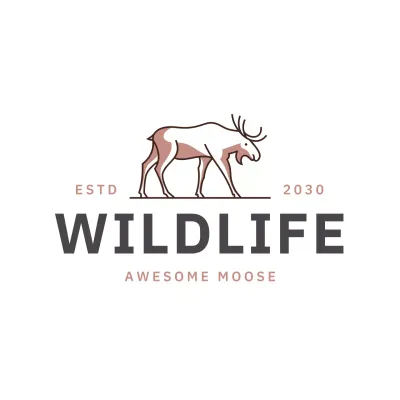 Alce minimalista marrom para identidade visual da marca
