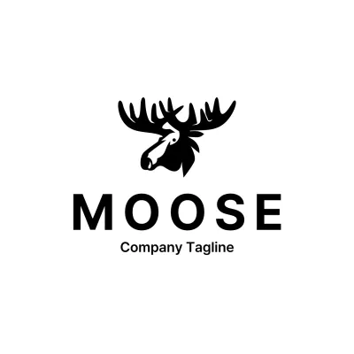 Alce preto e simples para identidade visual da marca