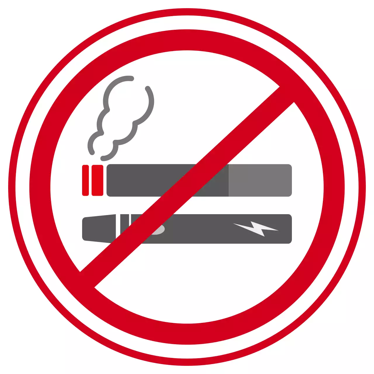 빨강 심플 흡연금지 안내