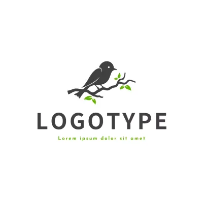 pássaro minimalista verde para identidade de marca