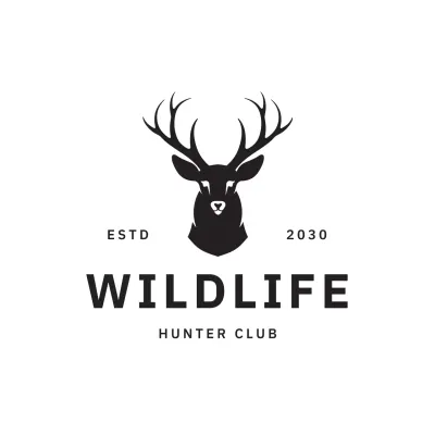 Veado rústico preto para identidade visual da marca