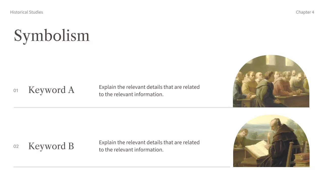 베이지색 클래식 역사 문서 프레젠테이션