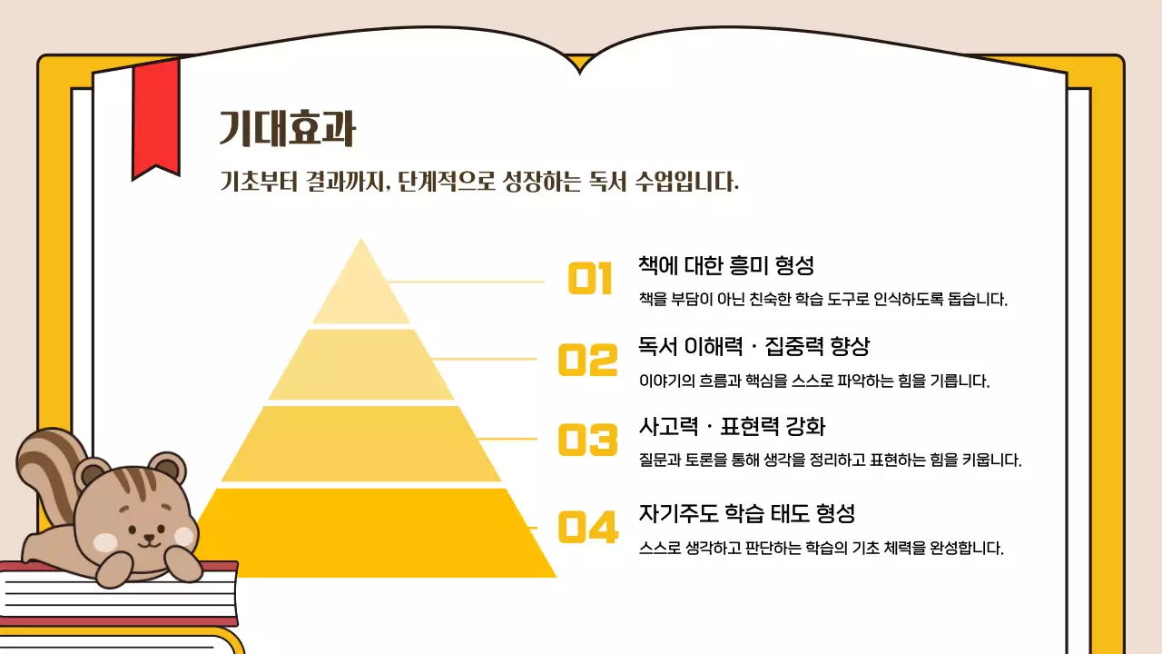베이지 심플 독서 교육 자료 안내