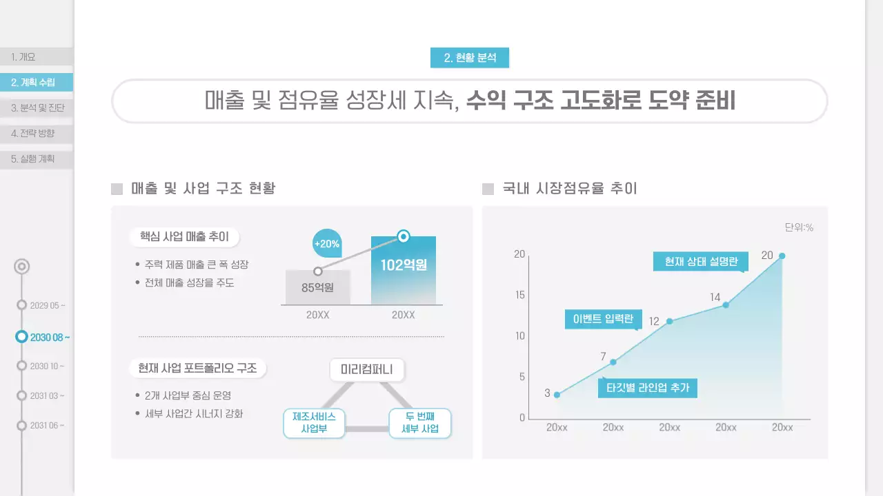 회색 깔끔 사업 계획 기획서