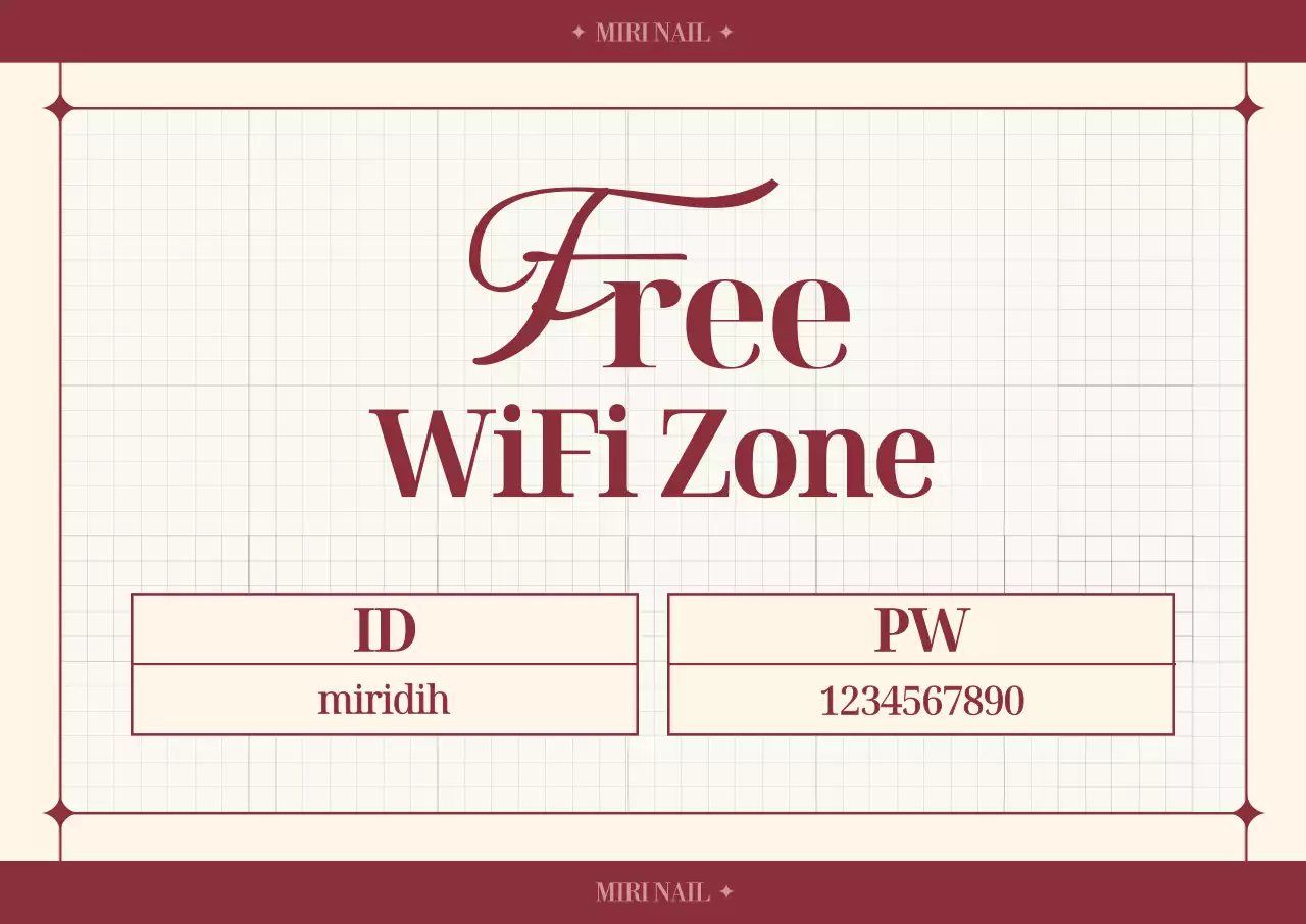 빨강 심플 와이파이 안내