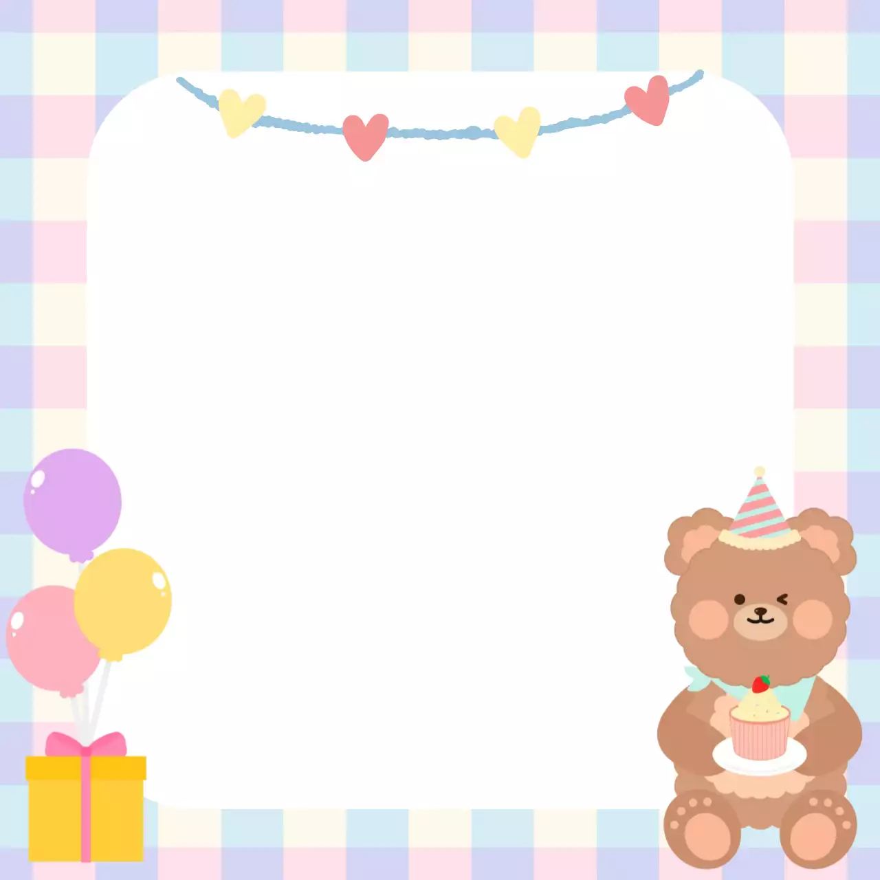 곰돌이 생일 프레임