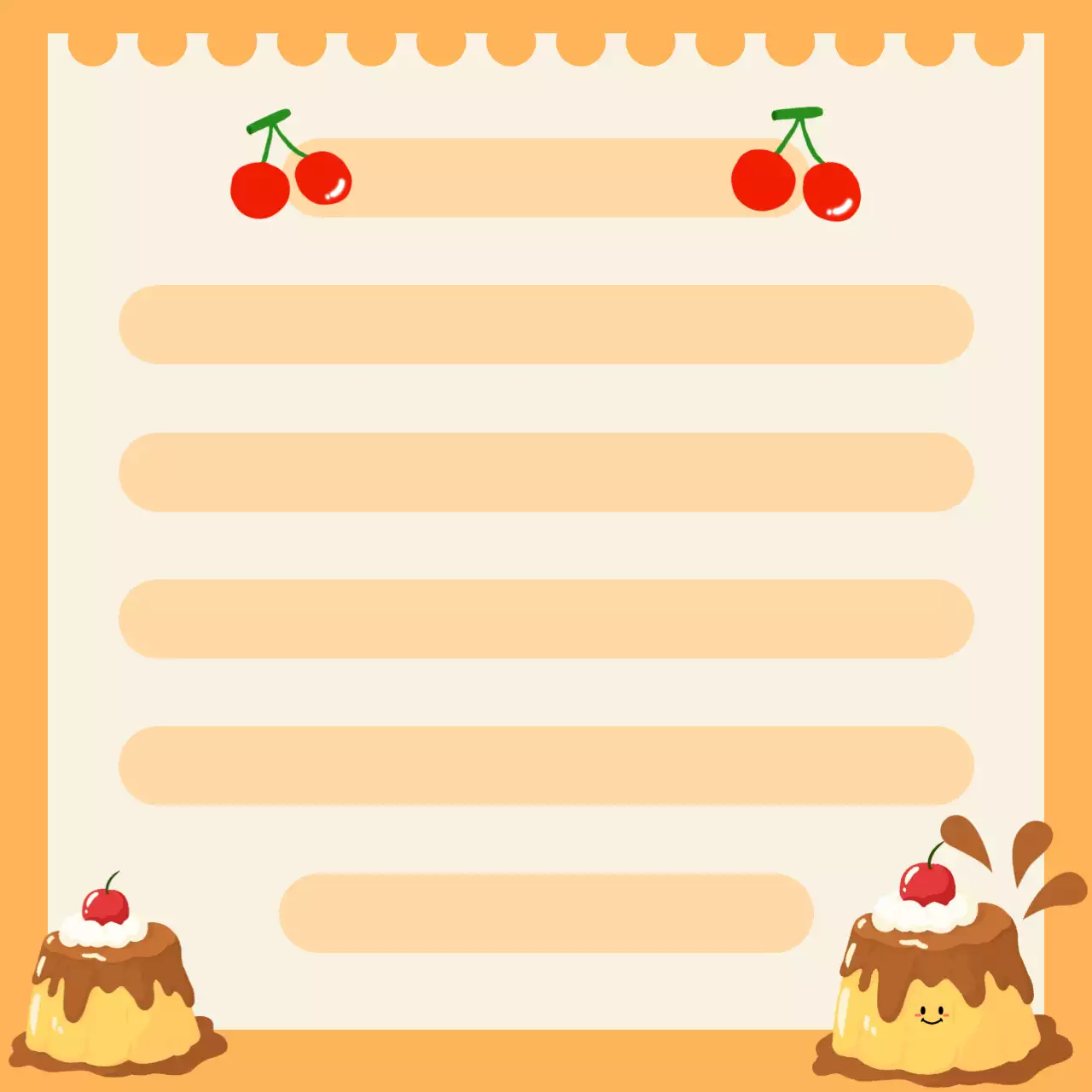 주황 아기자기한 편지지