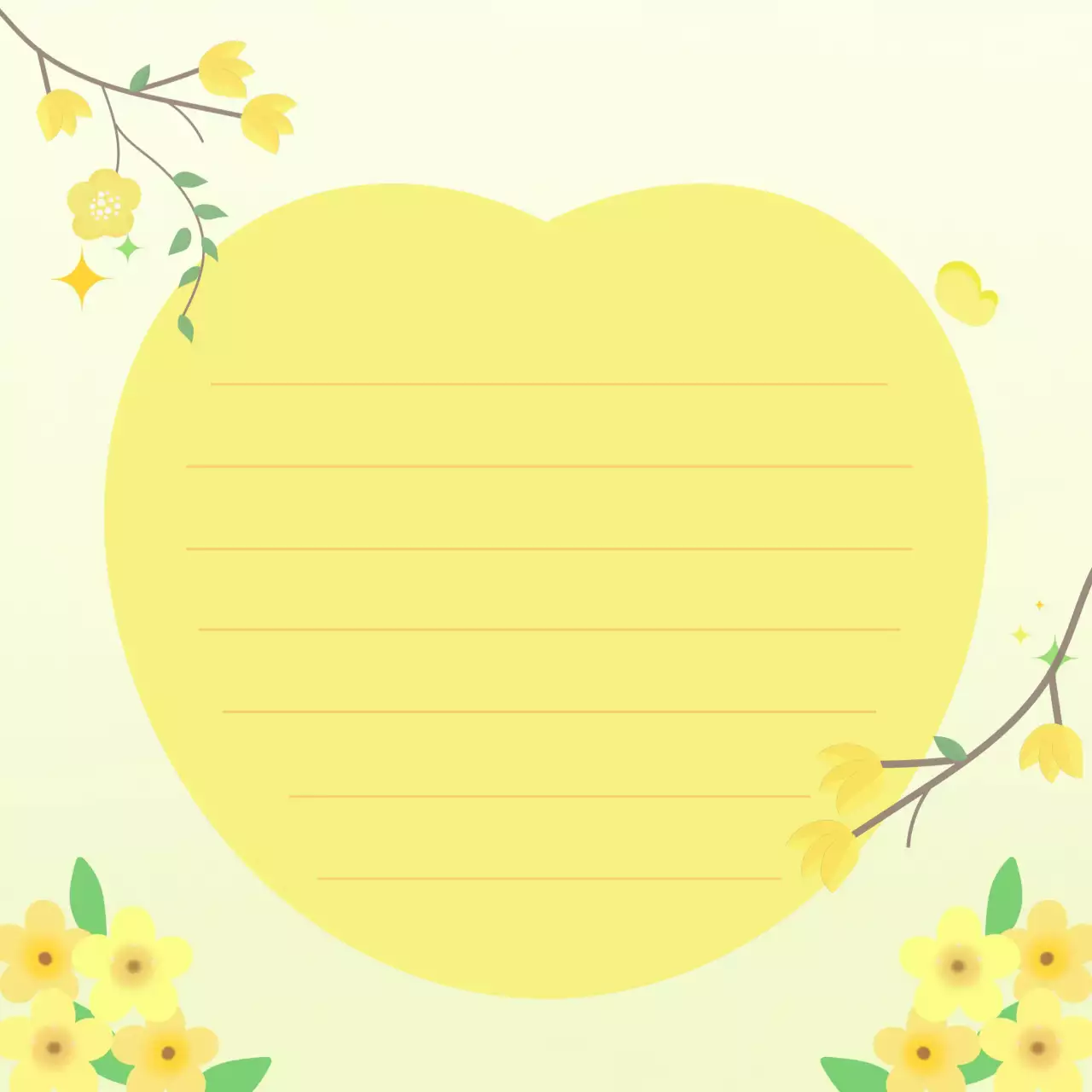 노랑 아기자기한 꽃 디자인