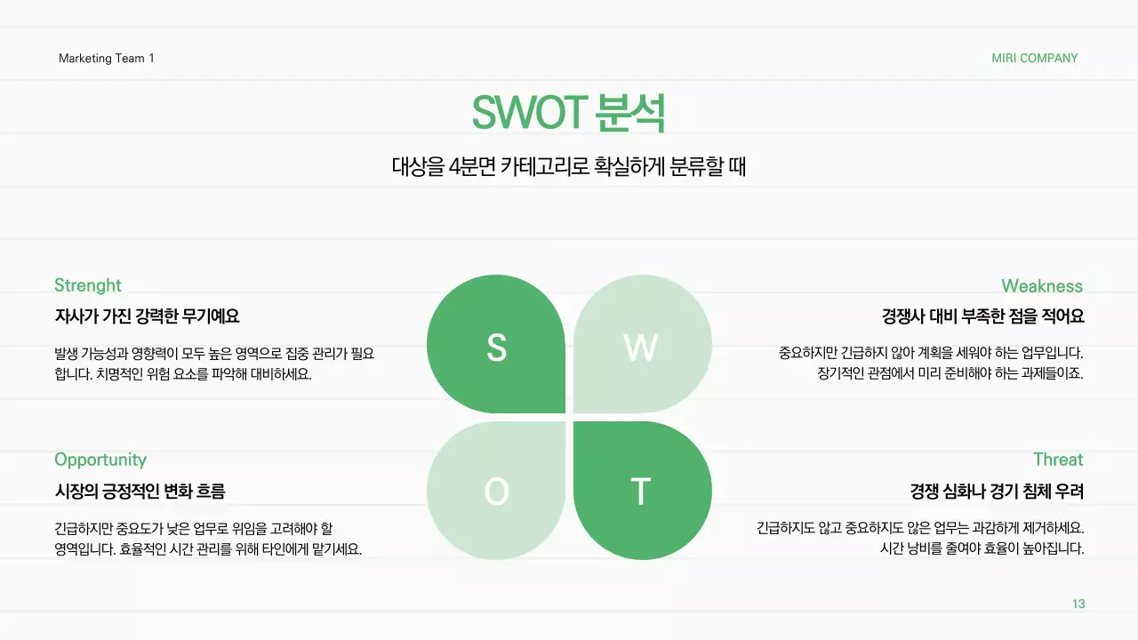 초록 심플 보고서 분석