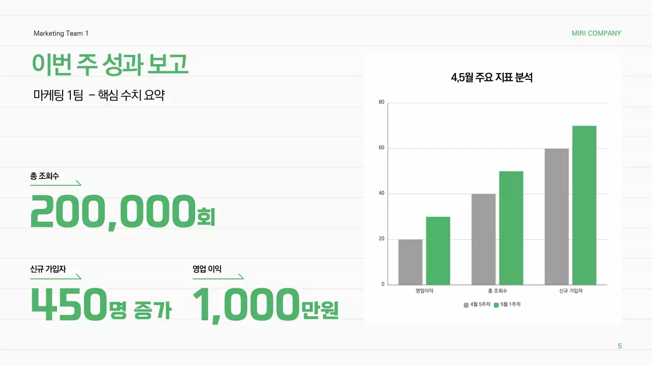 초록 심플 보고서 분석