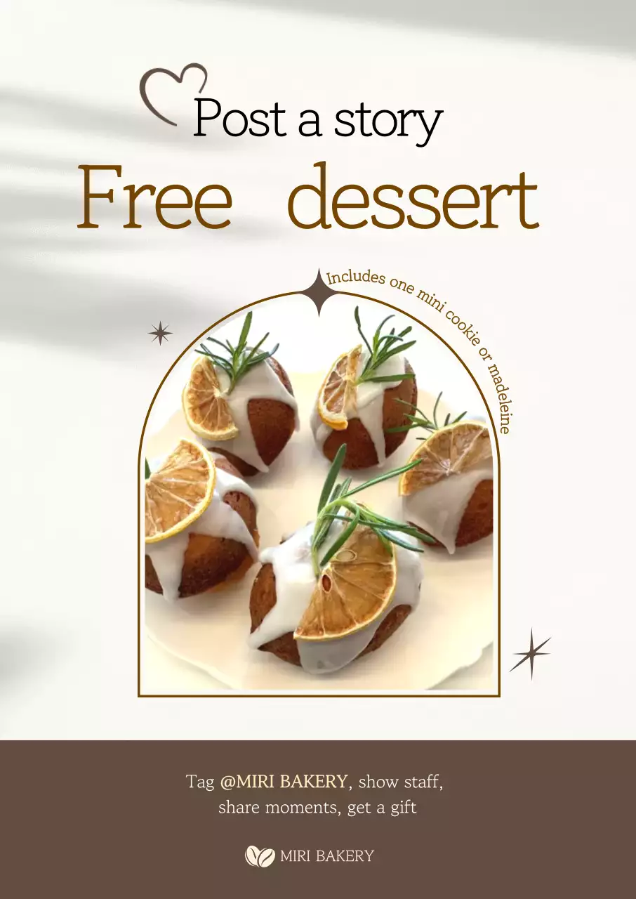 Khuyến mãi món tráng miệng màu be sạch