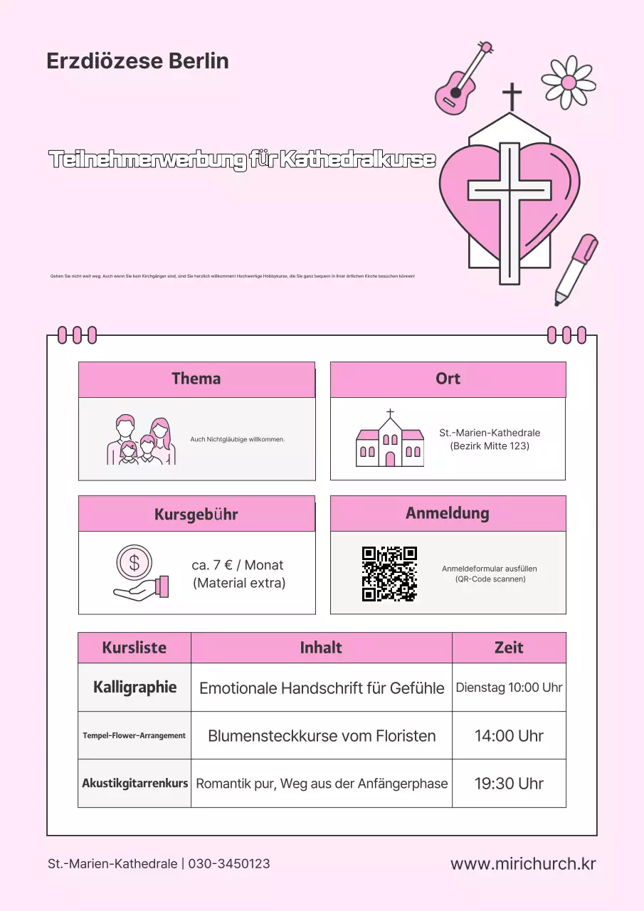 Schülerrekrutierung der Pink Simple Church