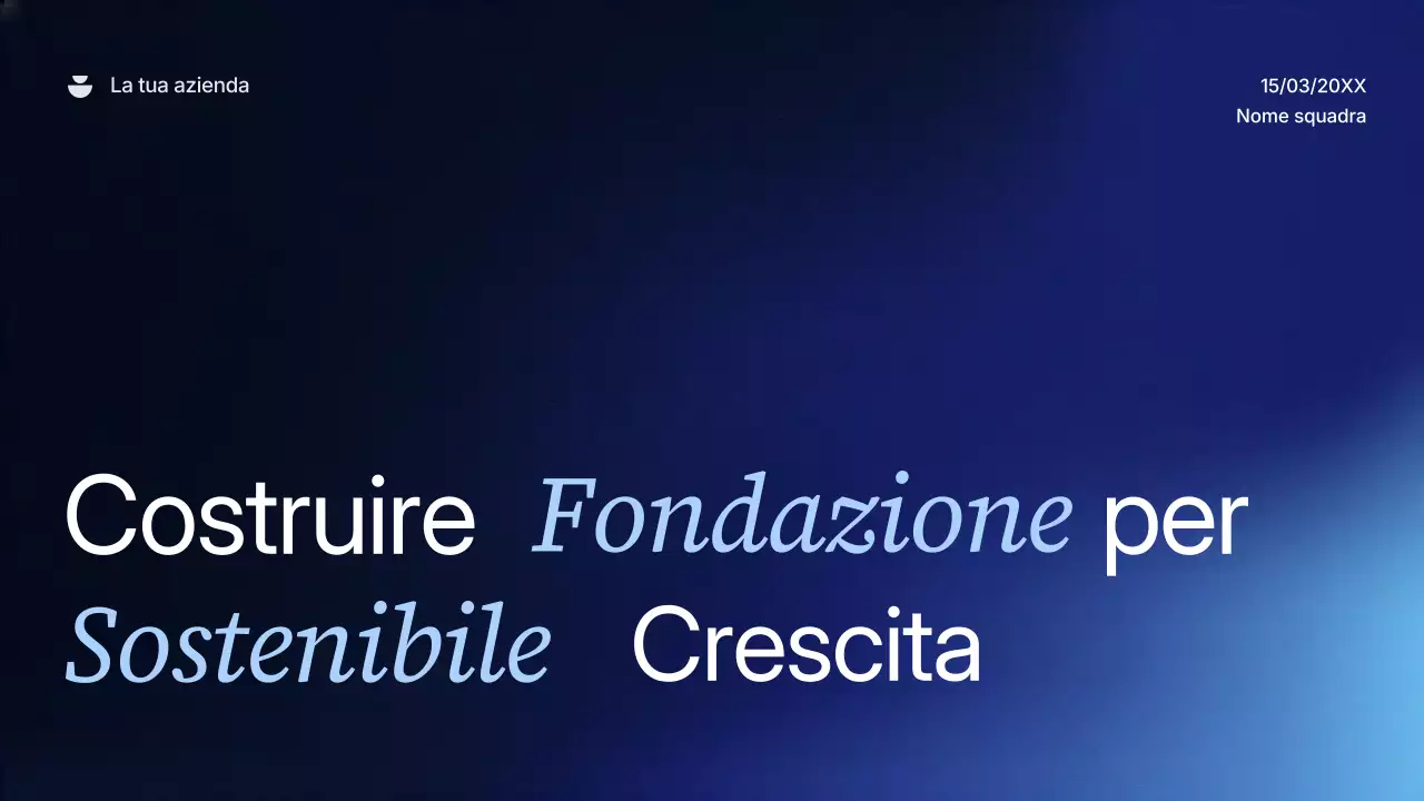 Presentazione della strategia aziendale moderna blu