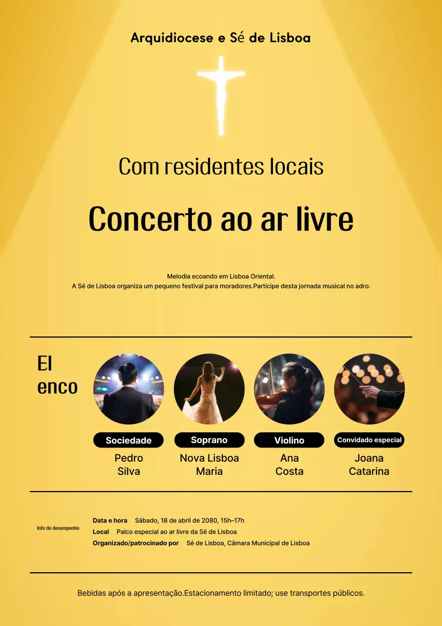 Evento de Concerto de Música Clássica Amarelo