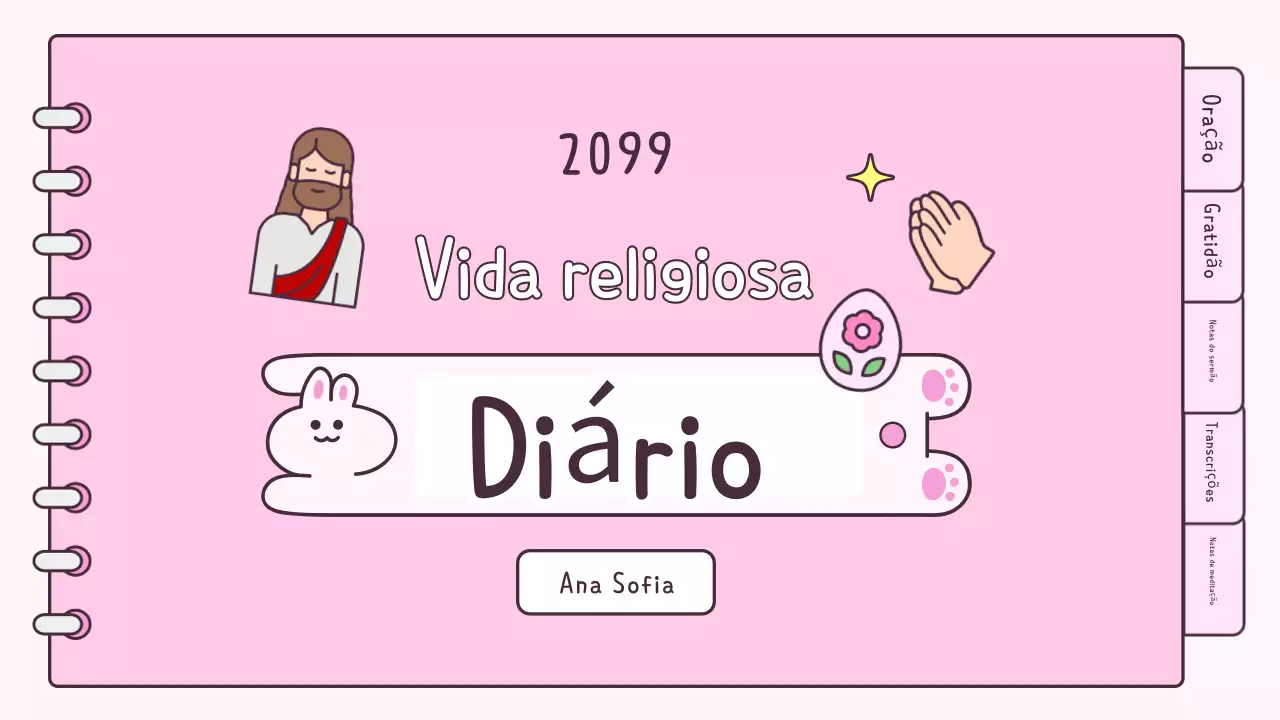 Diário de Vida da Fé do Bebê Rosa