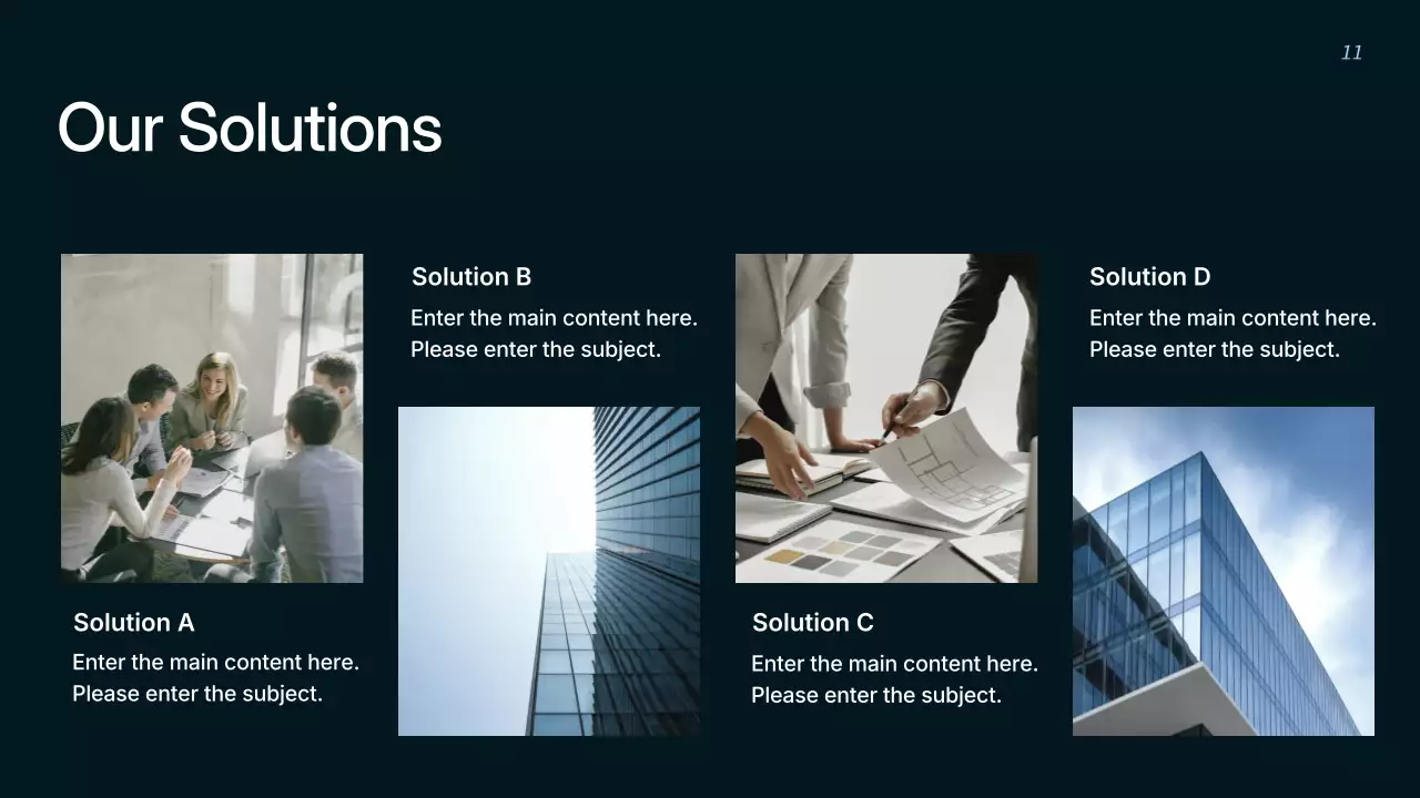 블루 모던 비즈니스 전략 프레젠테이션