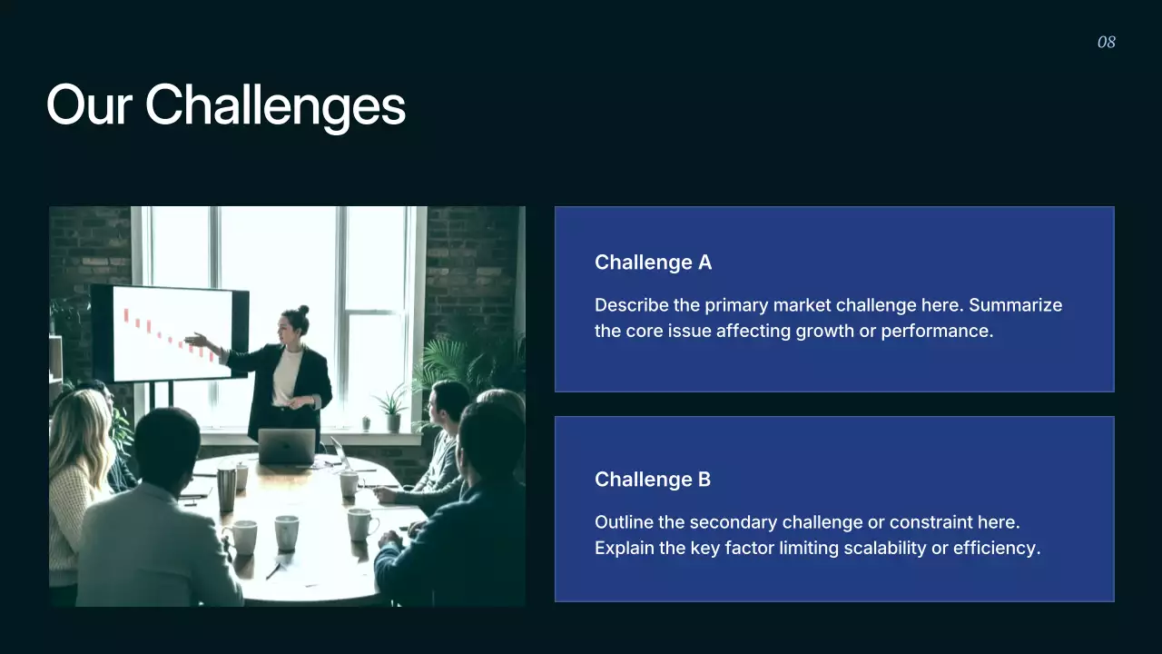 블루 모던 비즈니스 전략 프레젠테이션