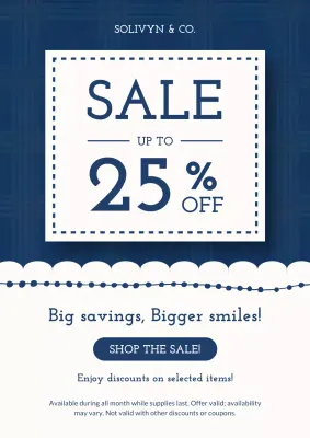 Navy Classic Sale Promotion Poster