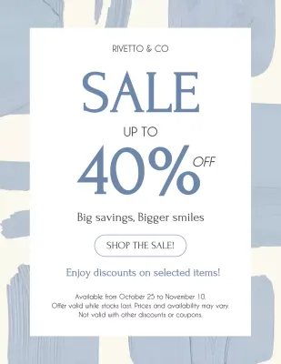 Blue Abstract Sale Promotion Poster