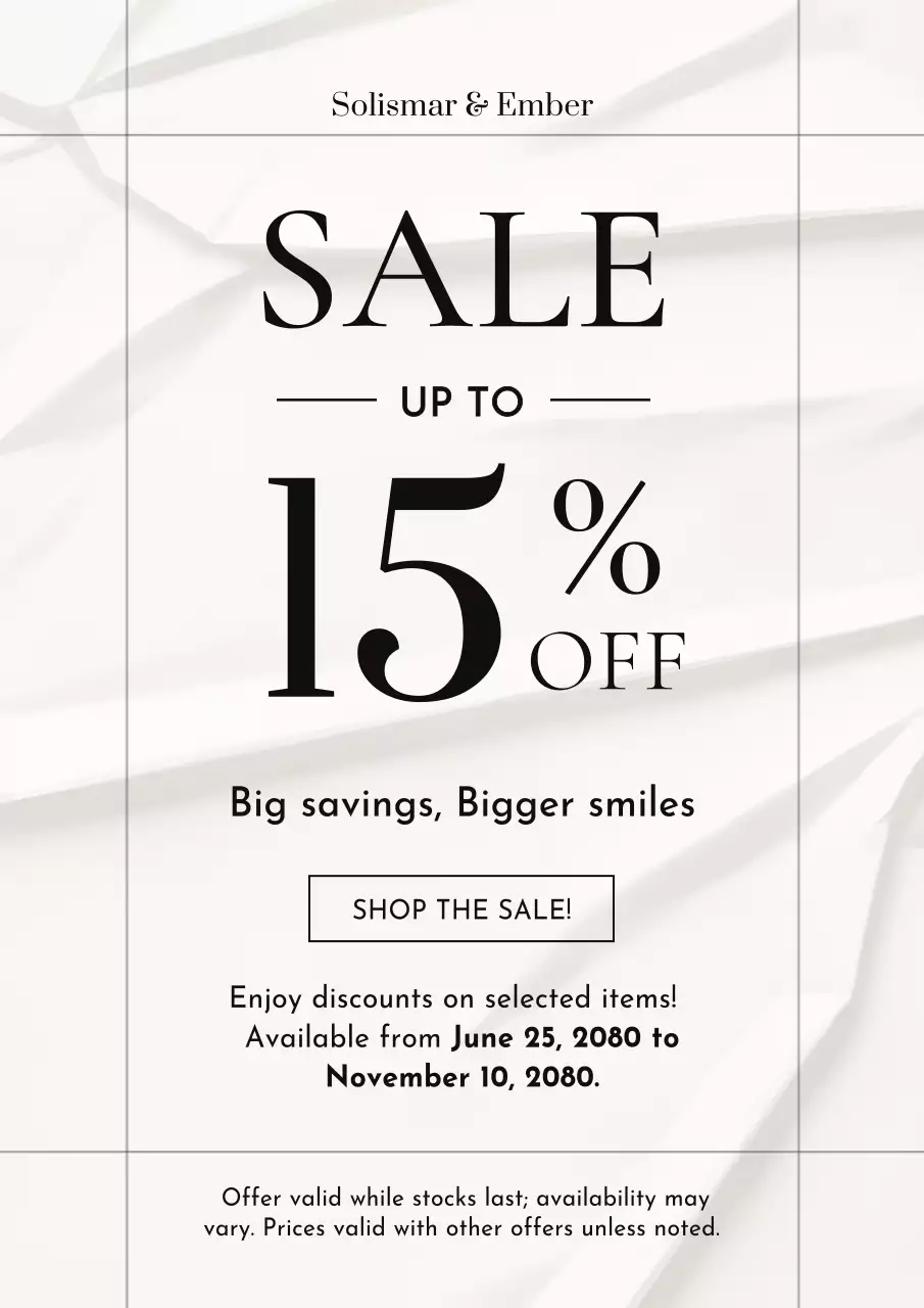 Poster khuyến mãi hiện đại màu be