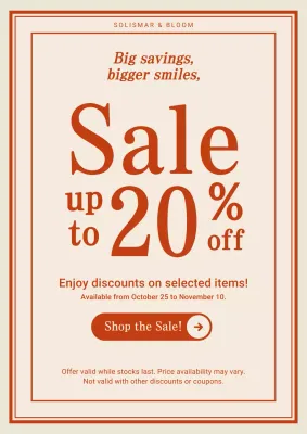 Orange Simple Sale Promotion Poster