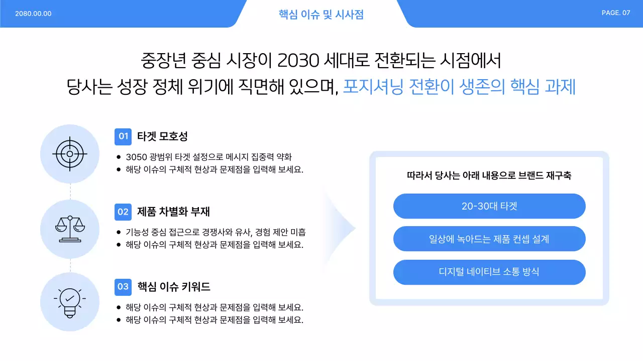 파랑 모던 비즈니스 전략 설명