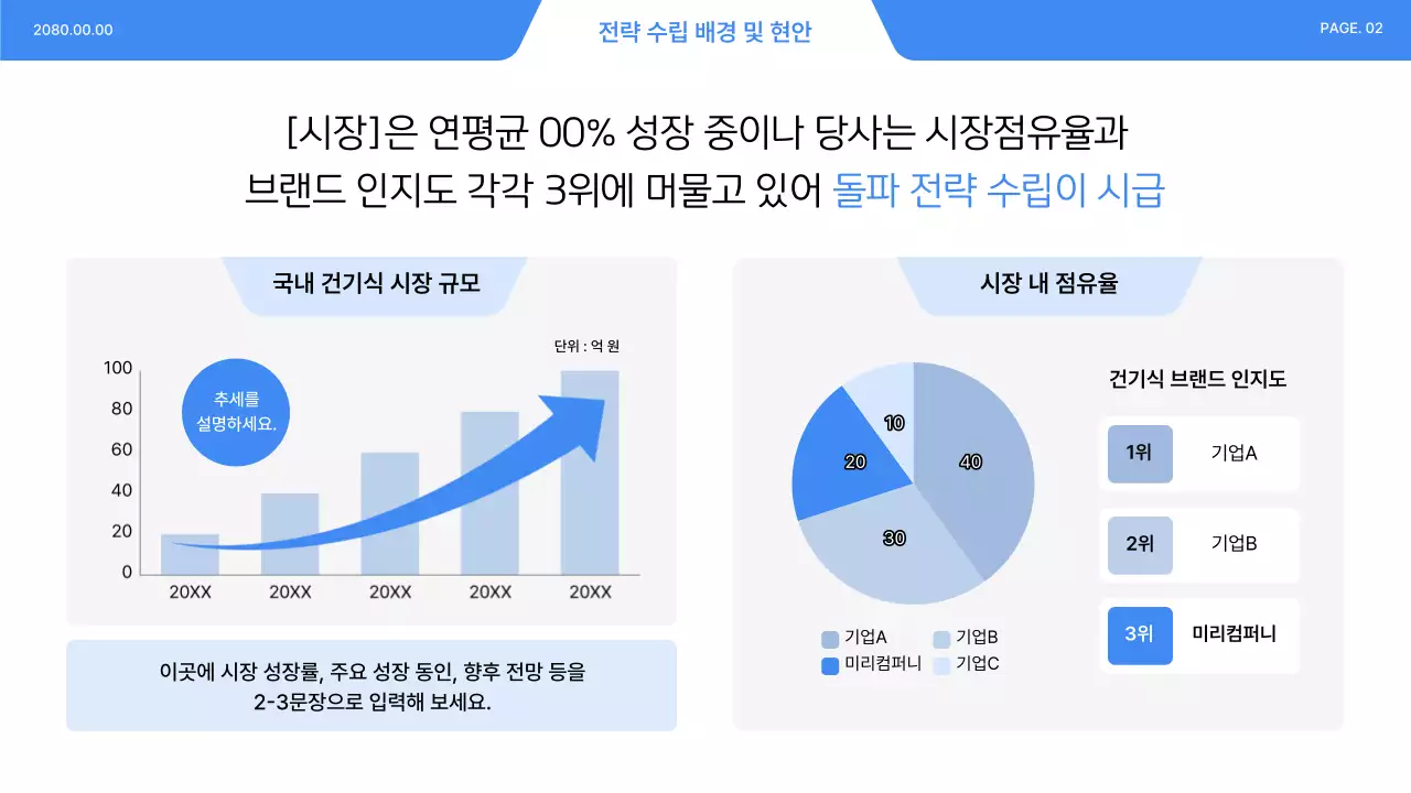 파랑 모던 비즈니스 전략 설명