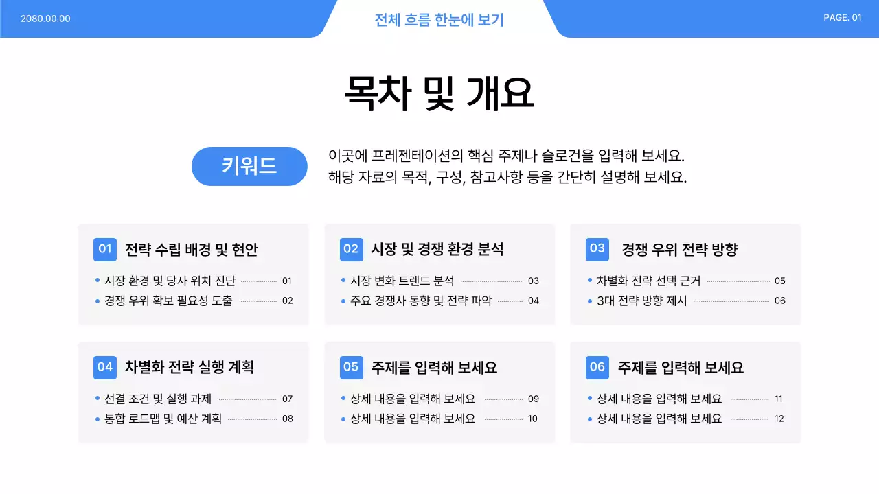 파랑 모던 비즈니스 전략 설명