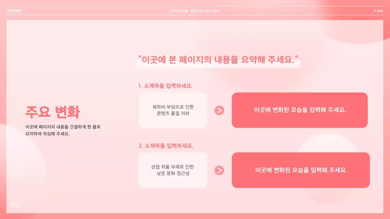 핑크 모던 문화 리포트