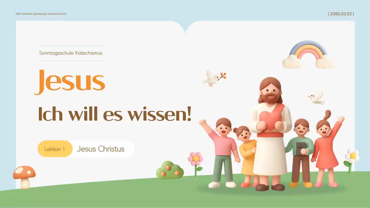 Himmelblaue, niedliche Katechismus-Lehrmaterialien