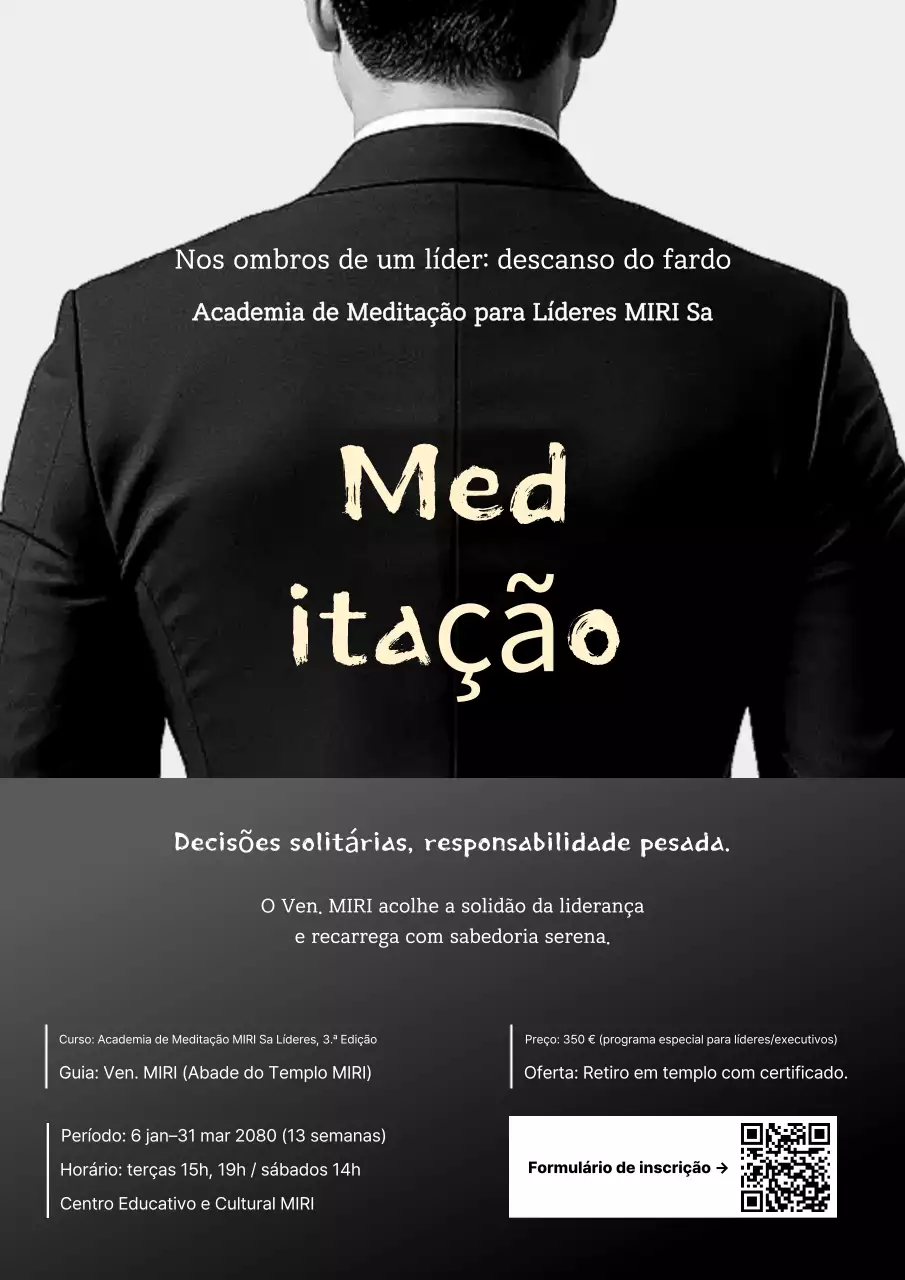 Anúncio do Treinamento de Liderança Simples em Preto