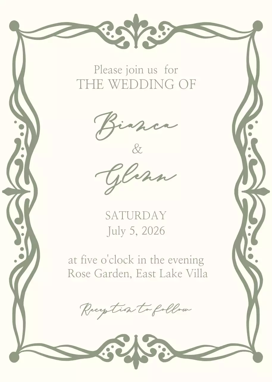 Khung viền cổ điển màu xanh lá cây