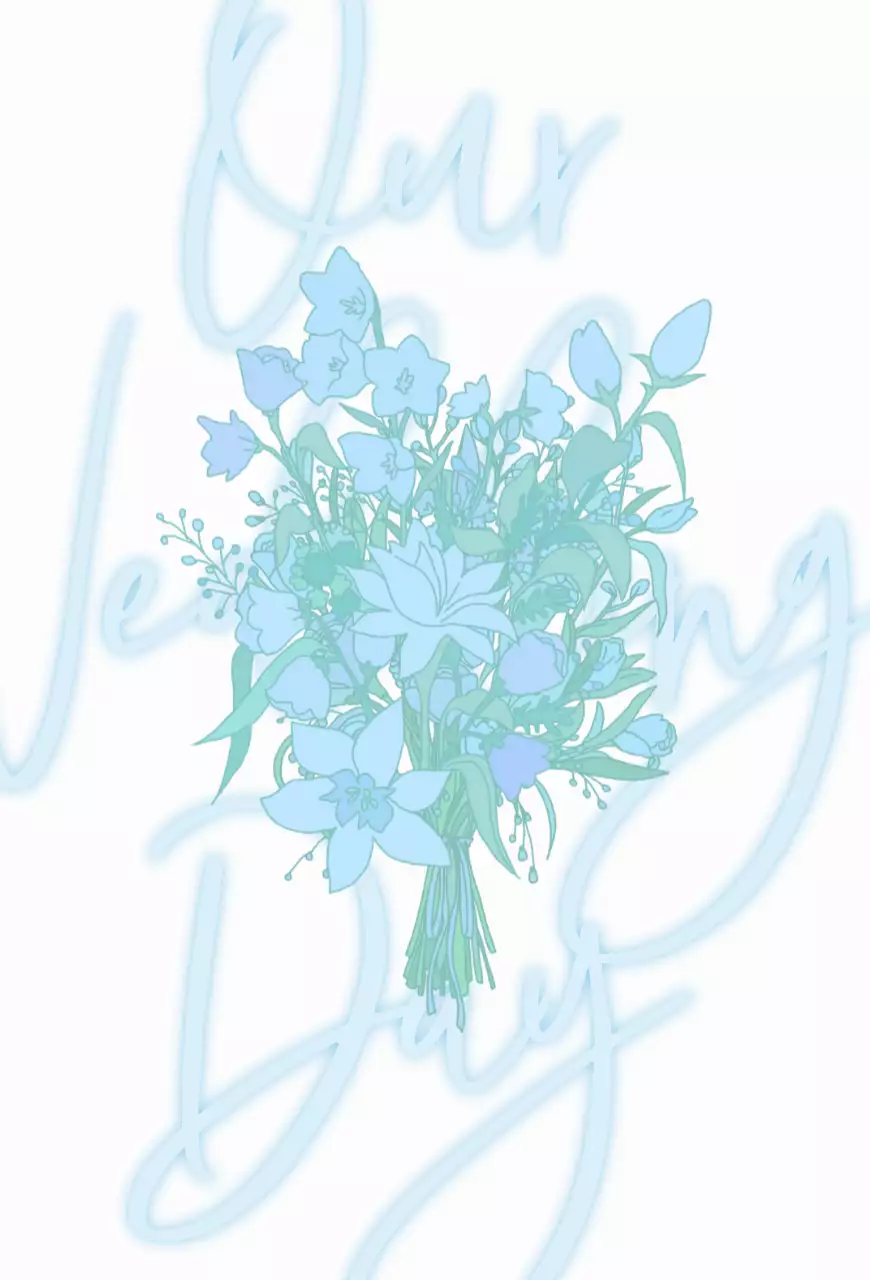 하늘색 심플 결혼 초대장