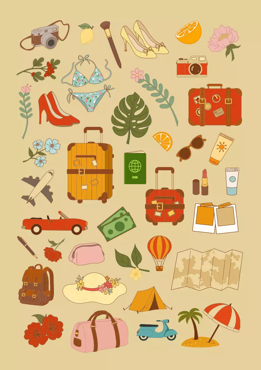 베이지 빈티지 감성 여행