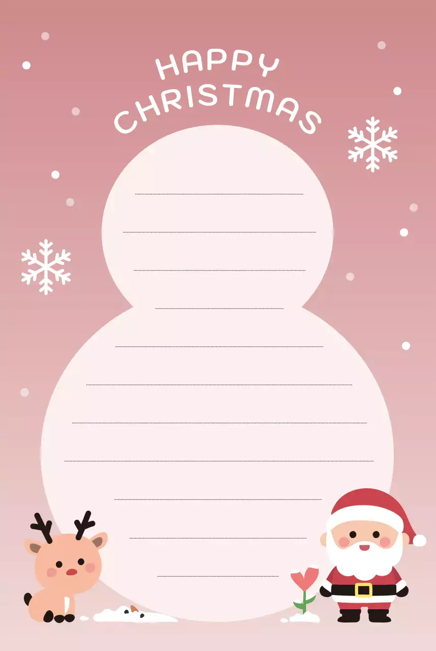 핑크 일러스트 크리스마스 편지