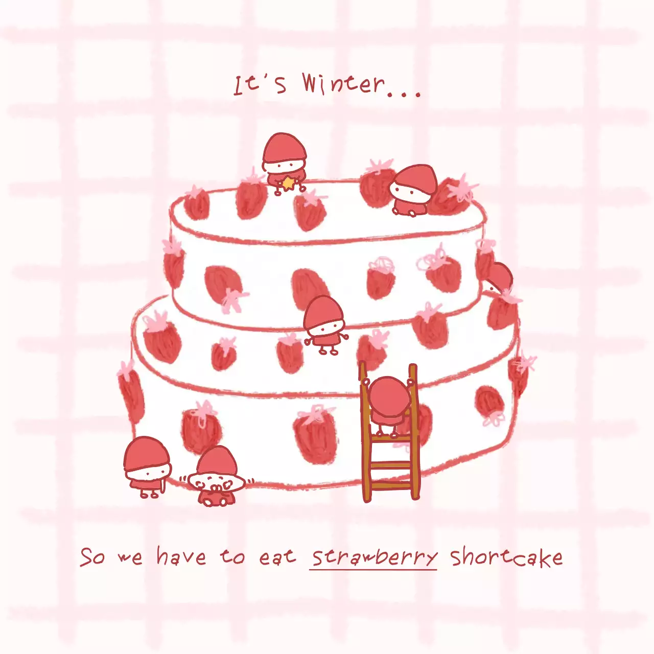 핑크 아기자기한 딸기 케이크 홍보