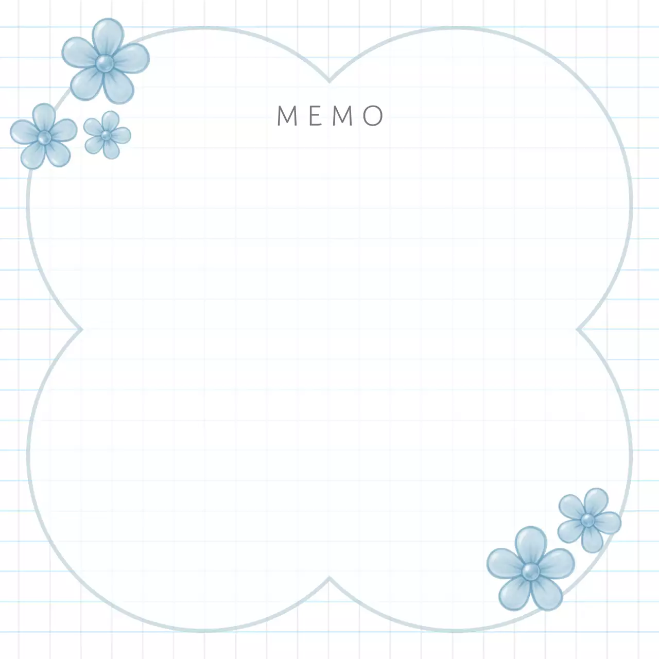 하늘색 심플 메모 문구