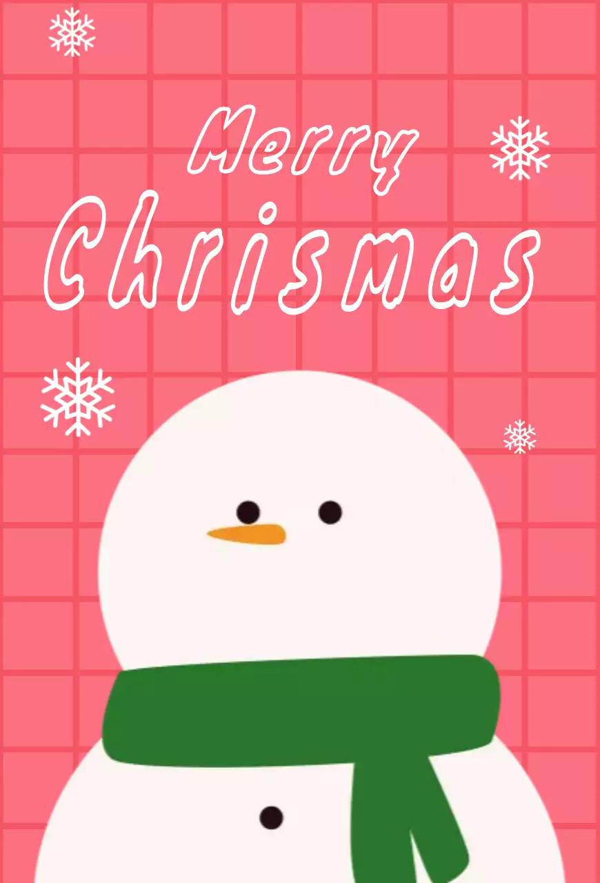 분홍 깔끔한 크리스마스 카드
