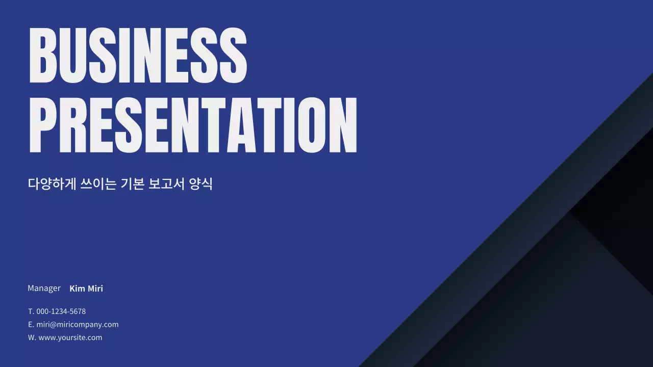 파랑 기본 비즈니스 보고서