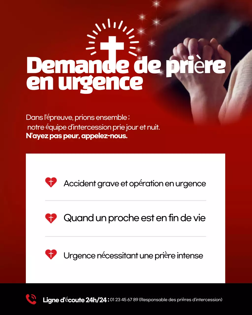 Guide de prière surligné en rouge