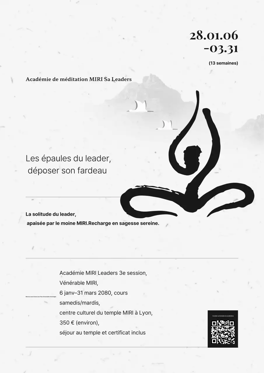 Guide de méditation simple en noir et blanc