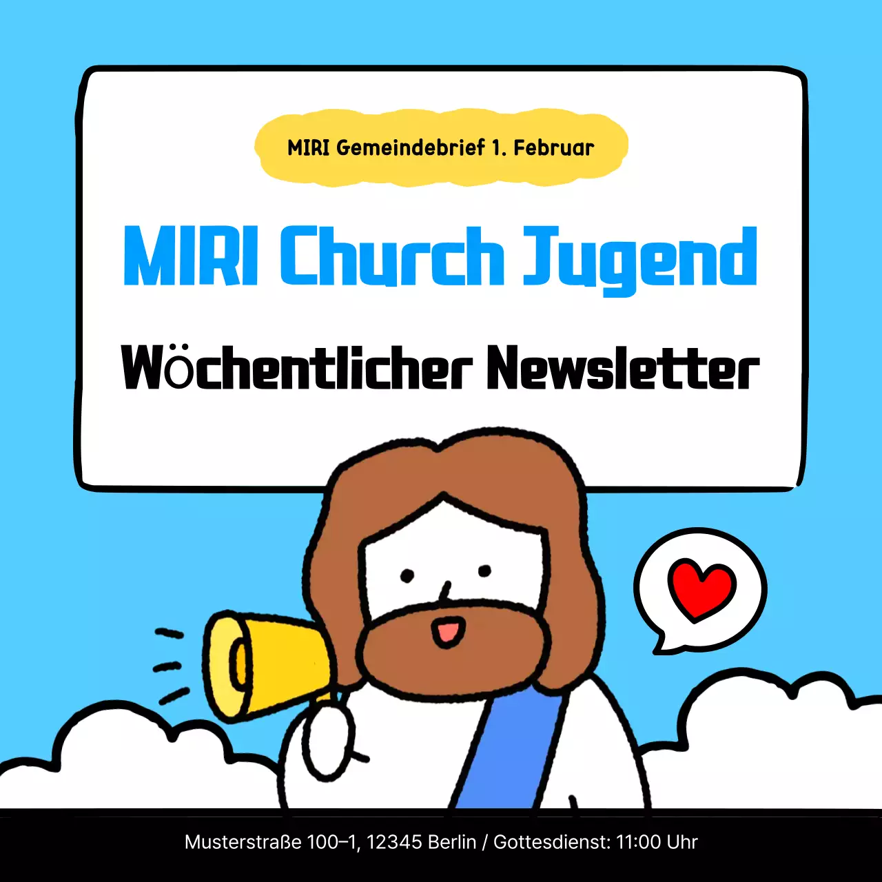 Leitfaden zur niedlichen, himmelblauen Kirche