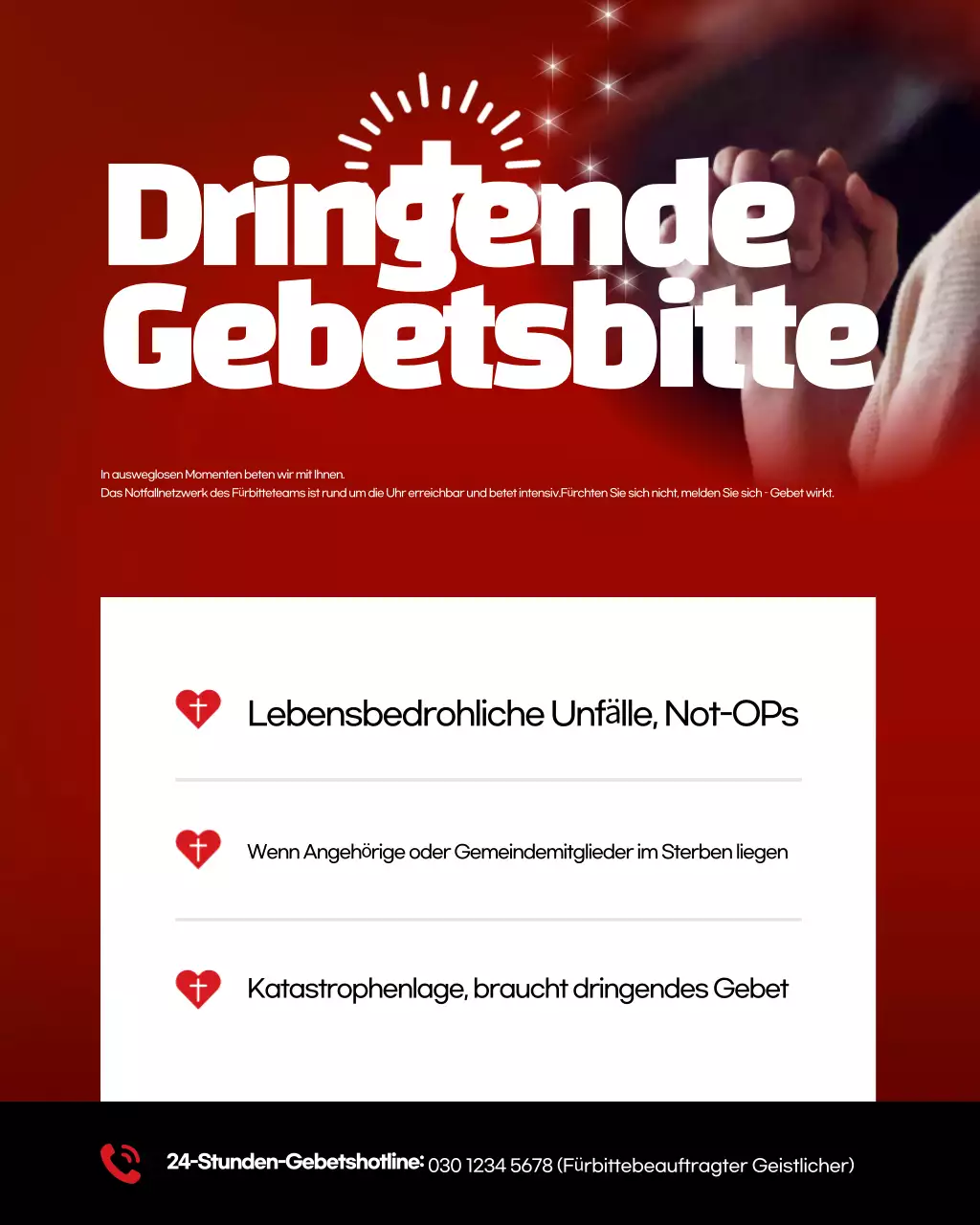 Rot markierter Gebetsleitfaden